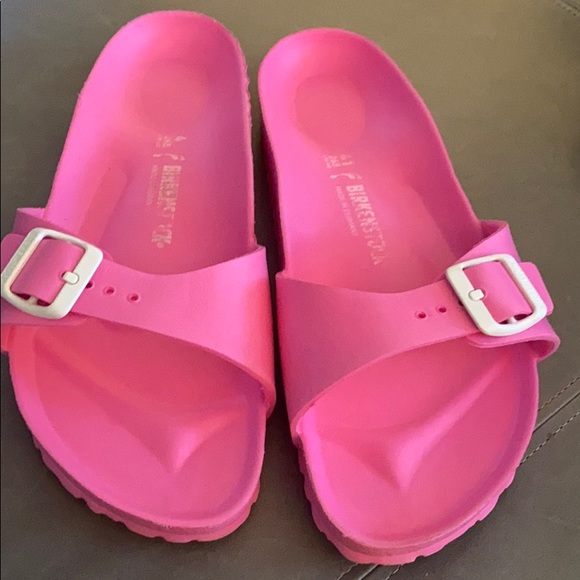 pink plastic birkenstocks